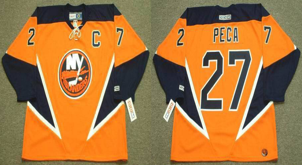 2019 Men New York Islanders #27 Peca orange CCM NHL jersey->new york islanders->NHL Jersey
